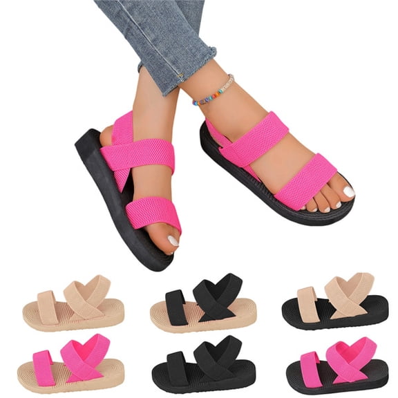 Sandals For Women Slingback Ankle Strap Platform Sandals Lightweight Casual Outdoor Beach Summer Walking Shoes,Watermelon Red,42