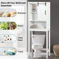 thumbnail image 6 of Over-the-Toilet Storage Cabinet, SYNGAR Home Bathroom Floor Standing Organizer with Double Doors and Storage Shelves, Space Saving Toilet Cabinet for Soaps, Shampoos, Body Wash, Towels, White, D4715, 6 of 9