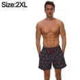 thumbnail image 2 of Pantalones de baño con cordón y estampado tropical para hombre, pantalones cortos deportivos casuales de playa con flamencos, 2 of 6