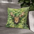 thumbnail image 3 of Happy Moose Welcome St Patrick's Day Lucky Shamrocks Clover Pillowcase Double Sided Deer Wild Animals Lover Pillow Case Covers - 22001, 3 of 5