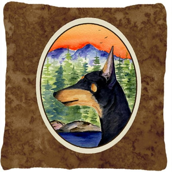 Manchester Terrier Indoor & Outdoor Decorative Fabric Pillow - 14 x 14 in.