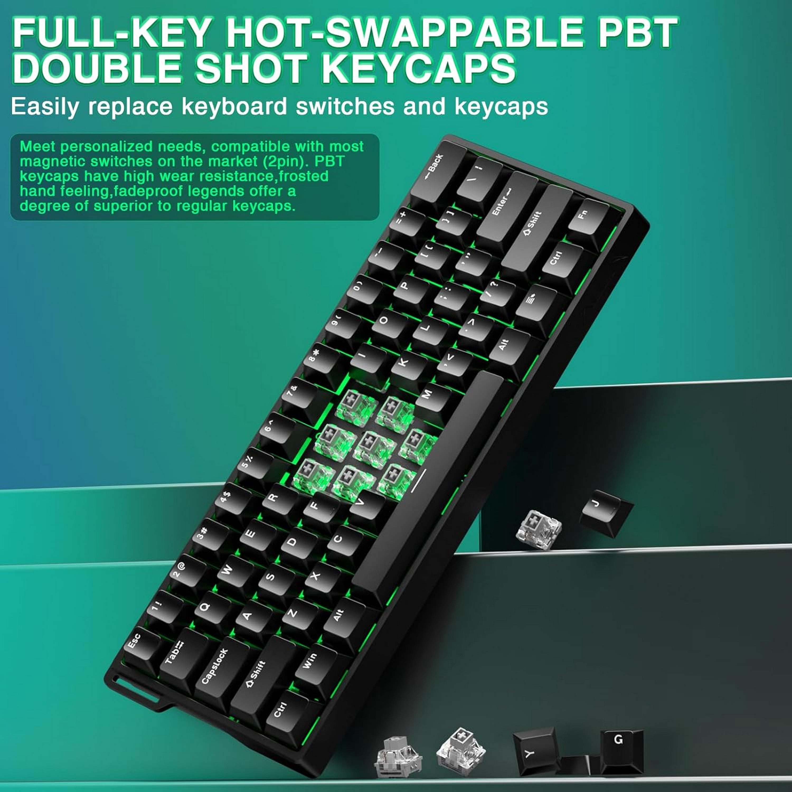 Aula WIN60 HE - 60% Mechanical Gaming Keyboard Wired, Magnetic Switch - Grey/Black