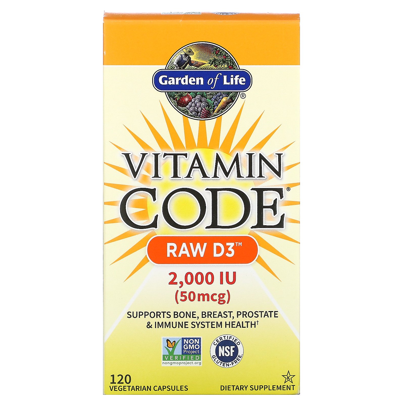 Buy Garden Of Life Vitamin Code RAW D3 50 Mcg 2 000 IU 120 