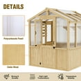 thumbnail image 5 of EAGLE PEAK 6.7 ft. x 7.8 ft.Wooden Polycarbonate Walk-in Greenhouse, Cedar Hobby Green House with Roof Vent, Natural, 5 of 12