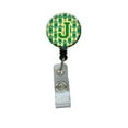 thumbnail image 1 of Carolines Treasures CJ1069-JBR Lettre J de Football Vert & Or Bobine de Badge Rétractable, 1 of 2