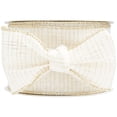 thumbnail image 2 of (2 pack) My Texas House White and Gold Plaid Ribbon, 18 ft, 2 of 9