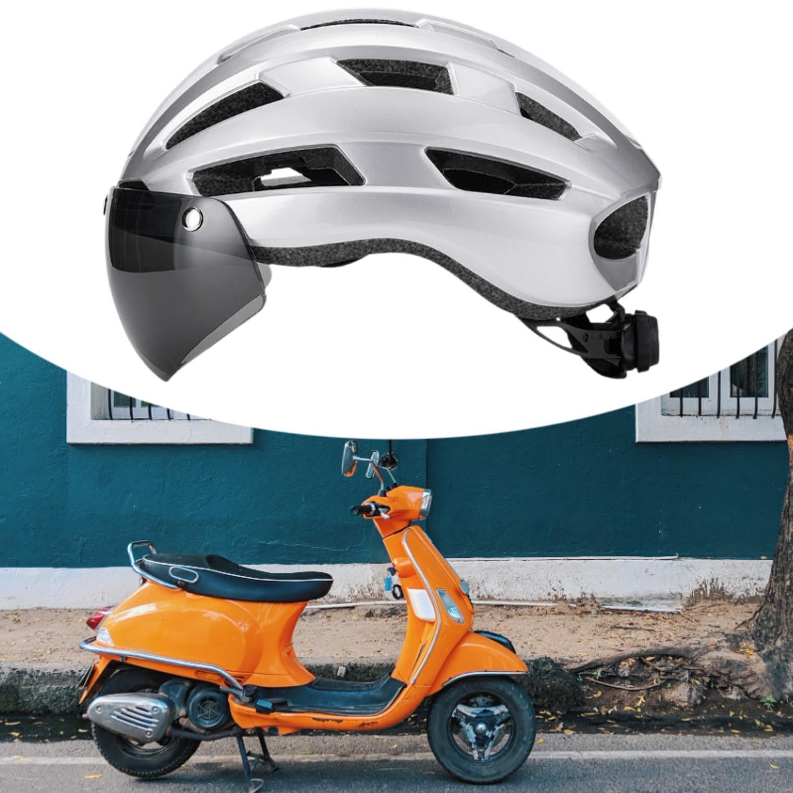 DimyFew Bike Helmet Bicycle Helmet Supplies Ventilation Removable Padded Shockproof Bike Silver