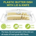 thumbnail image 3 of Butter Dish with Lid and Knife BPA Free,KJRIVER Plastic Butter Container for Countertop Easy Grip Handles Dishwasher and Freezer Safe-White Color, 3 of 6