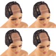 thumbnail image 1 of 4X4 Lace Wig Cap for Making Wigs 4 Pack U Part Wig Breathable Lace Mesh Cap with Adjustable Strap (4X4inch), 1 of 5