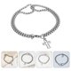 thumbnail image 3 of Pulsera cruzada de acero inoxidable para hombre, pulsera de cuerda de doble capa, pulsera decorativa, 3 of 8
