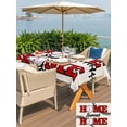 thumbnail image 5 of Outdoor Tablecloths with Umbrella Hole & Zipper, White Red Baseball Tablecloth Rectangle 60x84 Inch, Modern Art Funny Words Waterproof Table Cloth, Patio/Pool/Picnic Table Covers, 5 of 8