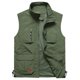 thumbnail image 1 of Ceisia Men's Relaxed Fit Stand Collar Multi-Pocket Utility Vest Outdoor Fishing Travel Gilet Army Green L Gifts, 1 of 7