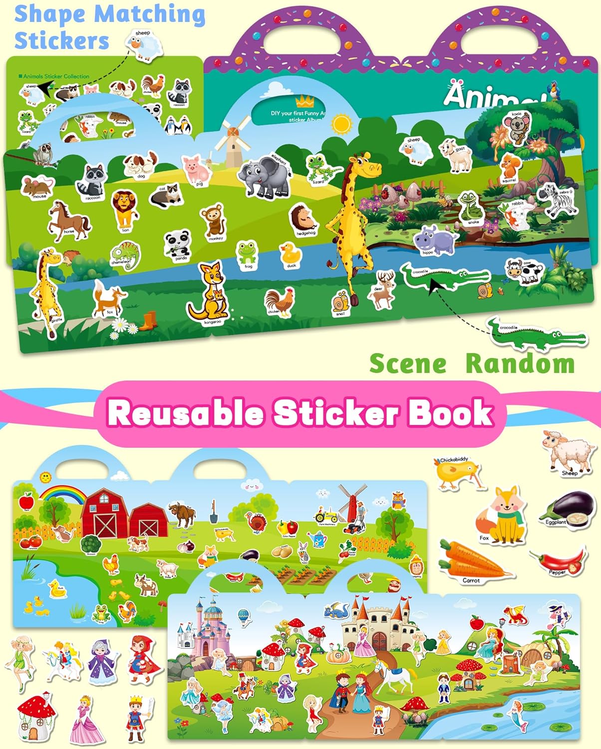 The Ultimate Toddler Travel Toy: Reusable Sticker Activity Book with 300+ Stickers for Kids Ages 2-5, Perfect for Airplane & Car Rides, Birthday & Christmas Gifts