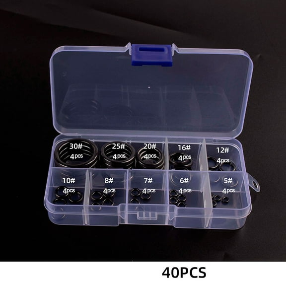 YAAQII for Fishing Rod Repair Kit 40pcs Ceramic Guide Ring Set Rod Eye Replacement Kit Black Various Sizes 5-30mm Diameter Smooth Round Design Easy Install