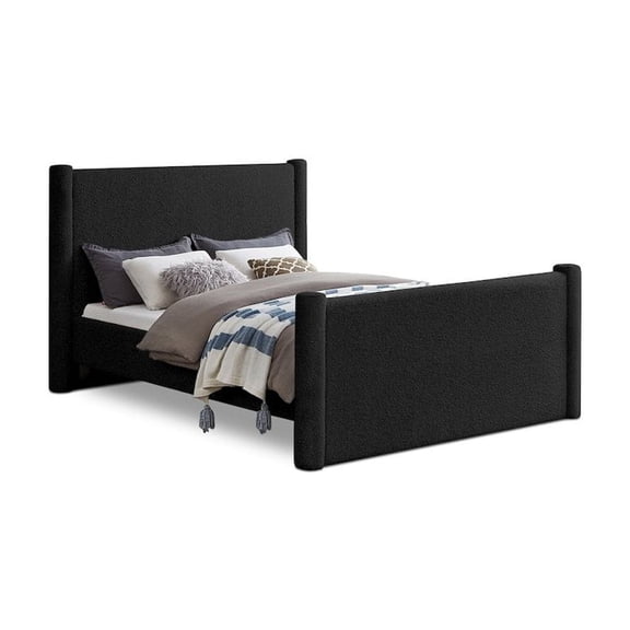 Meridian Furniture Elias Black Boucle Fabric Full Bed