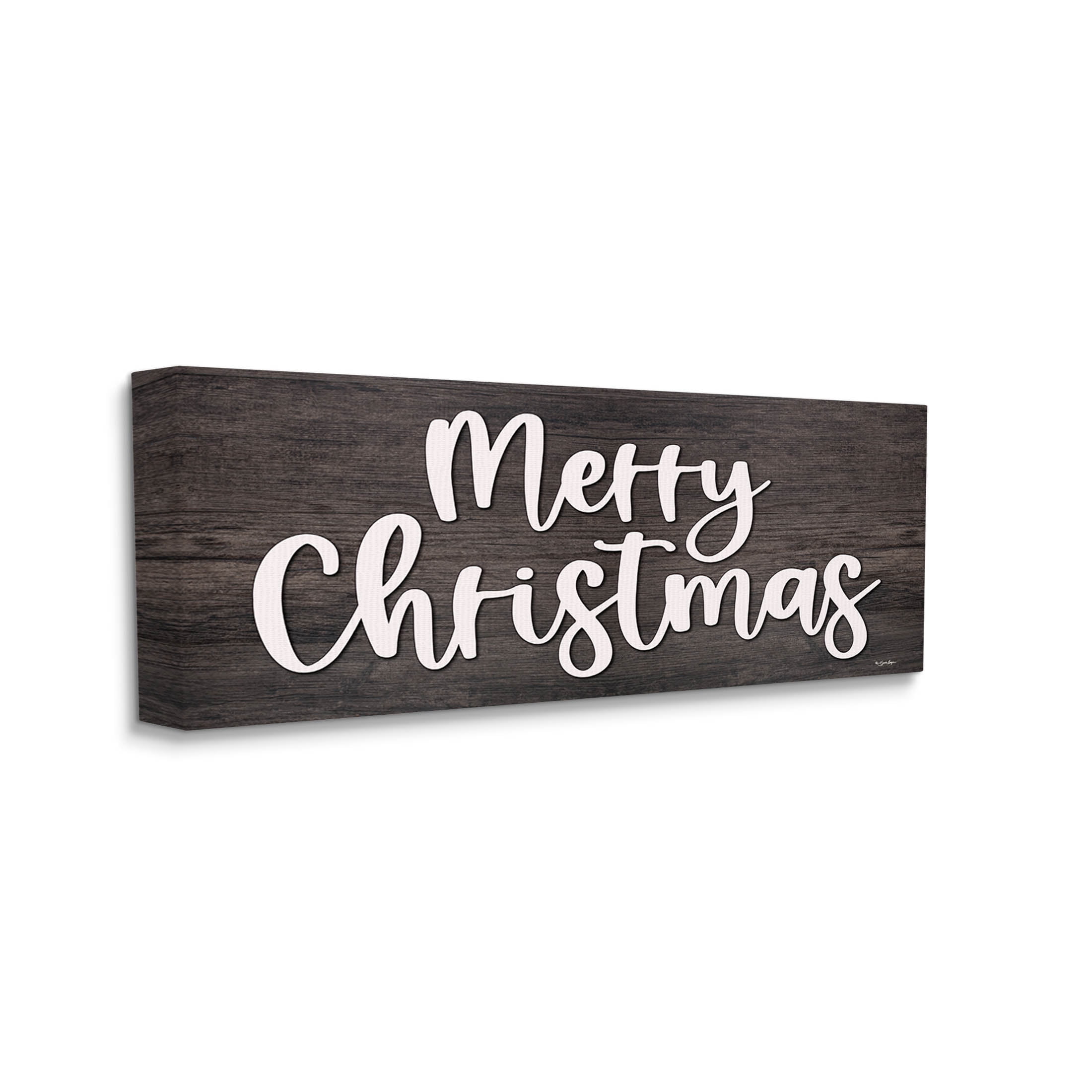 Merry Christmas Farmhouse Phrase Holiday Graphic Art Gallery Wrapped Canvas Print Wall Art