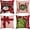 Stripes, variant on Merry Christmas Let It Snow Joy Stripes Gift Box Red Throw Pillow Covers, 18 x 18 Inch Xmas Tree Holiday Cushion Case Decoration for Sofa Couch Set of 4