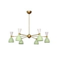 thumbnail image 2 of 6 Light Stilnovo Style Raw Brass chandelier light Fixture, 2 of 7