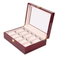 thumbnail image 1 of Caja Organizadora De Relojes, Caja De Reloj De Madera Premium Para Nias, Mujeres, Decoración Del Hogar, 10 Ranuras Sunnimix Ver almacenamiento, 1 of 8