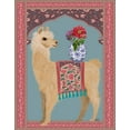 thumbnail image 2 of Fab Funky 15x18 Gold Ornate Wood Framed with Double Matting Museum Art Print Titled - Llama Chinoiserie 3, 2 of 4