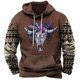 thumbnail image 3 of Sudadera con capucha con estampado de demonio Wendigo de América del Norte, sudadera con capucha de vaquero occidental, suéteres casuales de gran tamaño para uso diario, ropa de calle vintage, 3 of 5