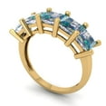 thumbnail image 2 of 2.5 ctw Wedding Band for Women - 18K Yellow Gold Blue Moissanite Stackable Eternity Ring, 2 of 6