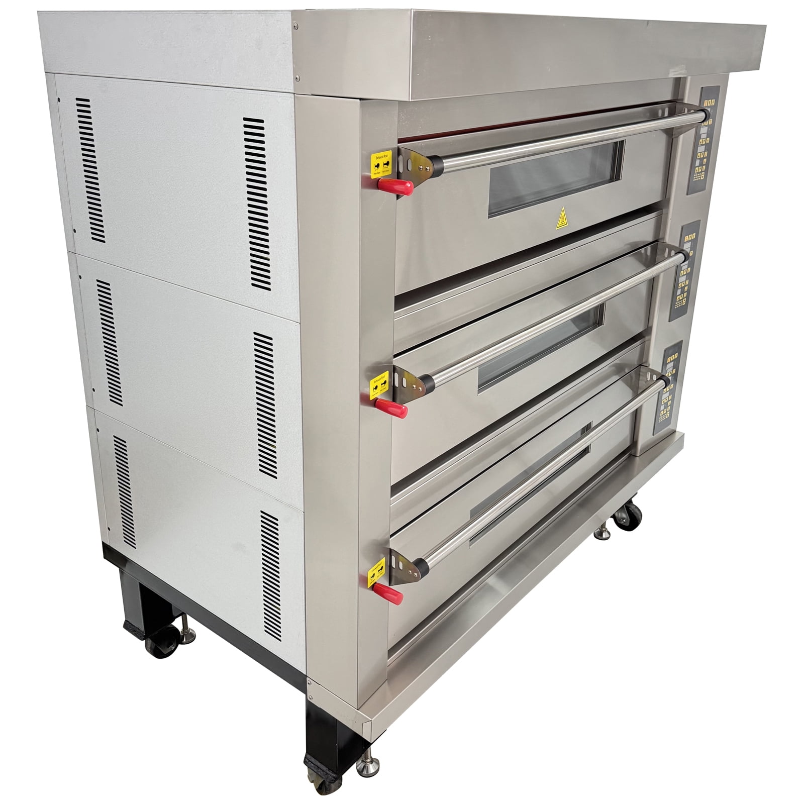 220V 3PH Commercial Movable Triple Layer Pizza Oven Electric Pizzeria Baking Equippment
