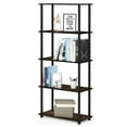 thumbnail image 4 of Furinno Wire 5-Tier Industrial Style Metal Frame Display Shelf, 16 Wide, Finn Oak, 4 of 5