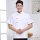 thumbnail image 1 of Ropa de trabajo de chef de estilo chino de moda para hombre, ropa de chef de cocina de restaurante transpirable fina de verano de manga corta, 1 of 2