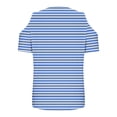 thumbnail image 5 of zfwon Women'S Casual Cold Shoulder T Shirt V Neck Short Sleeve Blouse Tunic Tops Sexy Casual Comfy T Shirt Colorblocked Gradient Print T-Shirt Pullover Tees Shirts, 5 of 6