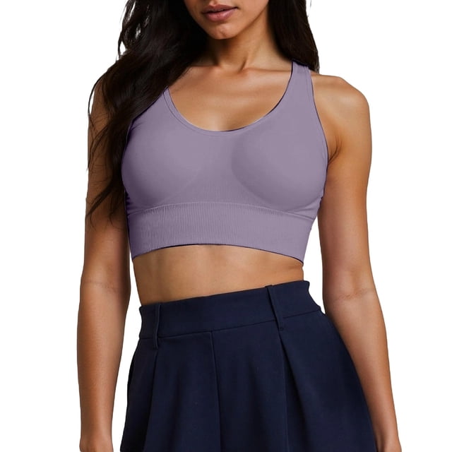 Yoga Fitness Underbust Support Sports Bra for Home Leisure in All Seasons with Shockproof Back Padding and Comfy Bust Coverage