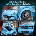 thumbnail image 5 of Super Sports Car Building Blocks Sets, Classic Collectible Car Model  , Mini Sports Cars Toy Kit for Adult Blue(384 Pieces), 5 of 7