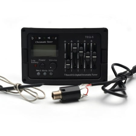 10 pcs 5 Band Acoustic Guitar Preamp EQ Equalizer Classical Acoustic Guitar Amplifier Digital Chromatia Blend Tuner Piezo Pickup