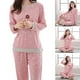 thumbnail image 2 of EeaseMX Conjunto de pijama de manga larga con dibujos animados, ropa de dormir de otoño de algodón, ropa de estar por casa, traje para mujer, talla XL (Oso Durmiente), 2 of 7