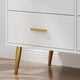 thumbnail image 2 of Historyli Cómoda de 6 cajones para dormitorio con tiradores dorados, moderna cómoda de madera con cajones anchos, cómoda larga para sala de estar, pasillo o entrada, color blanco., 2 of 7
