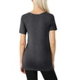 thumbnail image 3 of J. METHOD Women's Short Sleeve V-Neck T Shirts Premium Comfy Basic Daily Hip Length Tops NEWT413 Charcoal XL, 3 of 4