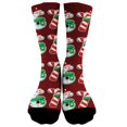thumbnail image 2 of Bas Rouges Thème de Noël Confortables Imprimés 3D Mignons Mi-Mollet Chaussettes de Sport, 2 of 5