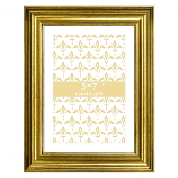 4x6 Picture Frame Gold - Matted for Gallery Wall or Tabletop Photo Frame