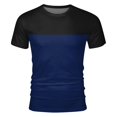 thumbnail image 4 of Sngxgn Men Mens T Shirts Short Sleeve Slim Fit Stretch Workout Ribbed Knit Tee Shirts(Blue,M), 4 of 4