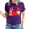 thumbnail image 2 of CALAFEBILA Short Sleeve Womens Tops Valentine Shirt Women,Girls Fashion Casual Crew Neck Heart Print Blouse Valentines Day Gifts for Wife Tops, 2 of 5