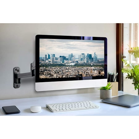 Techorbits Wall Mount Monitor Arm Computer Screen And Tv Mounted Stand With Integrated Cable Management Fits Canada Techorbits Wall Mount Monitor Arm, Wall Mounted Monitor Arm