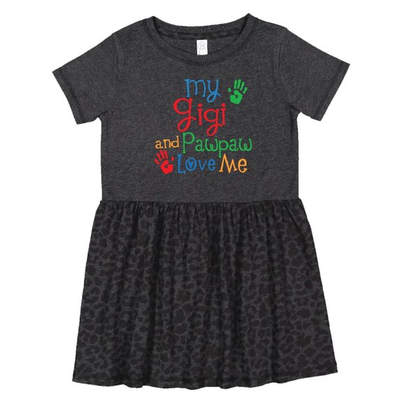 Inktastic My Gigi and Pawpaw Love Me Girls Toddler Dress