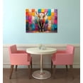 thumbnail image 3 of HFDF Highland Cow Wall Art Abstract Oil Painting Style Animals Painting Canvas Prints Artwork Modern Colorful Highland Cattle Posters Living Room Bedroom Decor Ready to Hang- 24x16inch Framed, 3 of 6