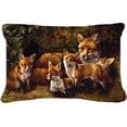 thumbnail image 1 of Fox Family Foxes by Daphne Baxter Fabric Decorative Pillow, 1 of 1