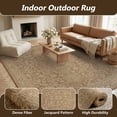 thumbnail image 5 of SIXHOME 8'x10' Outdoor Rug, Farmhouse Medallion Patio Rug, Indoor Outdoor Polypropylene Weave Textured Carpet, Water-Resistant, Quick-Dry Rug for Porch, Balcony, RV, Garden, Neutral Brown, 5 of 8