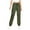 Army Green, variant on NAISIBABY Girls Cargo Pants(4-15T), with Pockets Drawstring Hiking Outdoor Trousers Classic Twill Taper Sweatpants Gray 10T