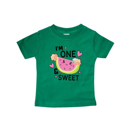 

Inktastic I m One and Sweet with Cute Watermelon Gift Baby Girl T-Shirt