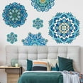 thumbnail image 4 of Blue Mandala Wall Decal Vinyl Wall Decals Boho Mandala Pattern Wall Sticker Mandala Figure Wall Stickers Headboard Wall Decoration for Bedroom Living Room Yoga, 4 of 9
