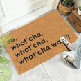 thumbnail image 4 of Giyblacko Carpet"What Do You Want?" Classic Brown Floor Mat with English Phrase, Non-Slip Indoor Welcome Rug., 4 of 7