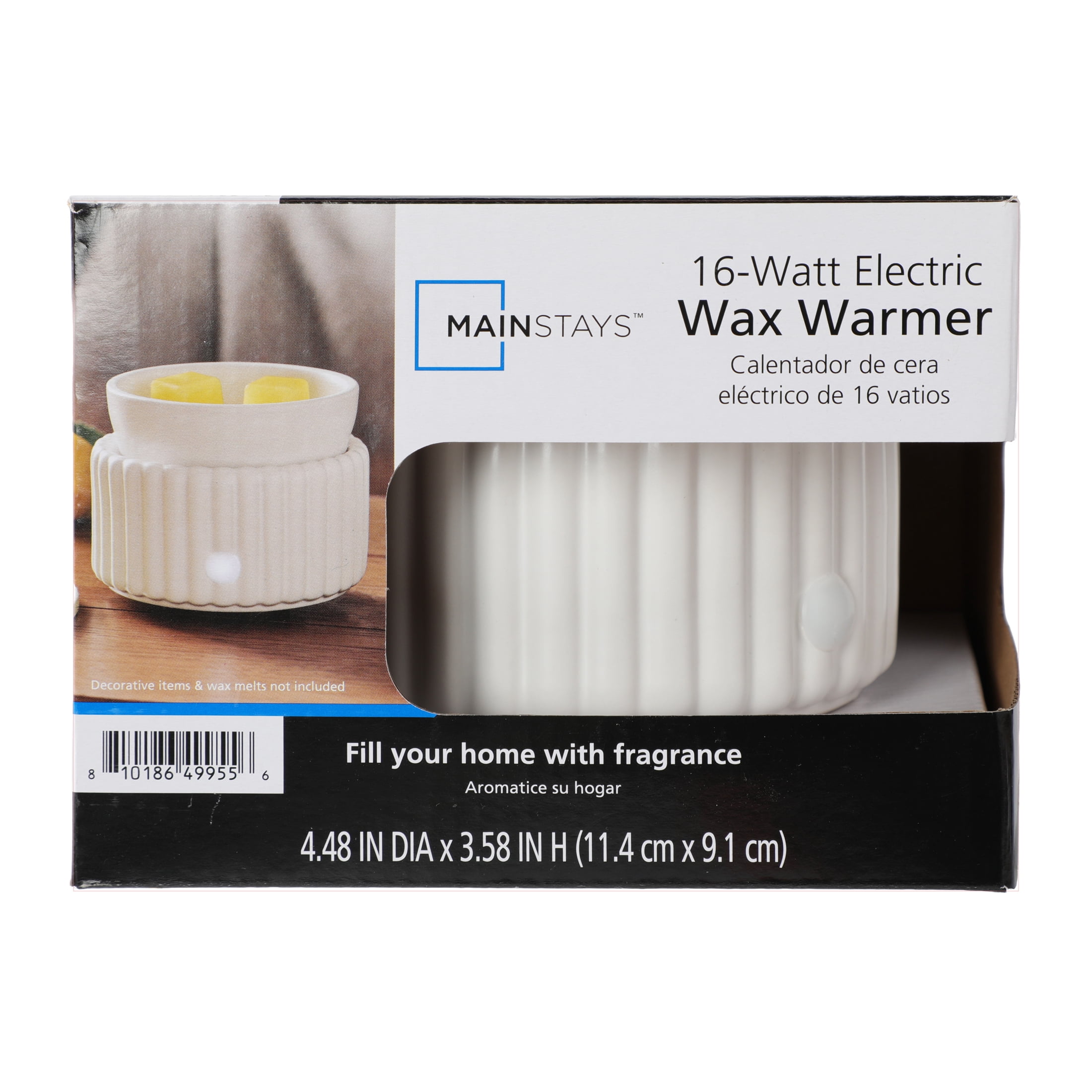 Mainstays Ribbed Ceramic Fragrance Wax Melt Warmer, Artic White